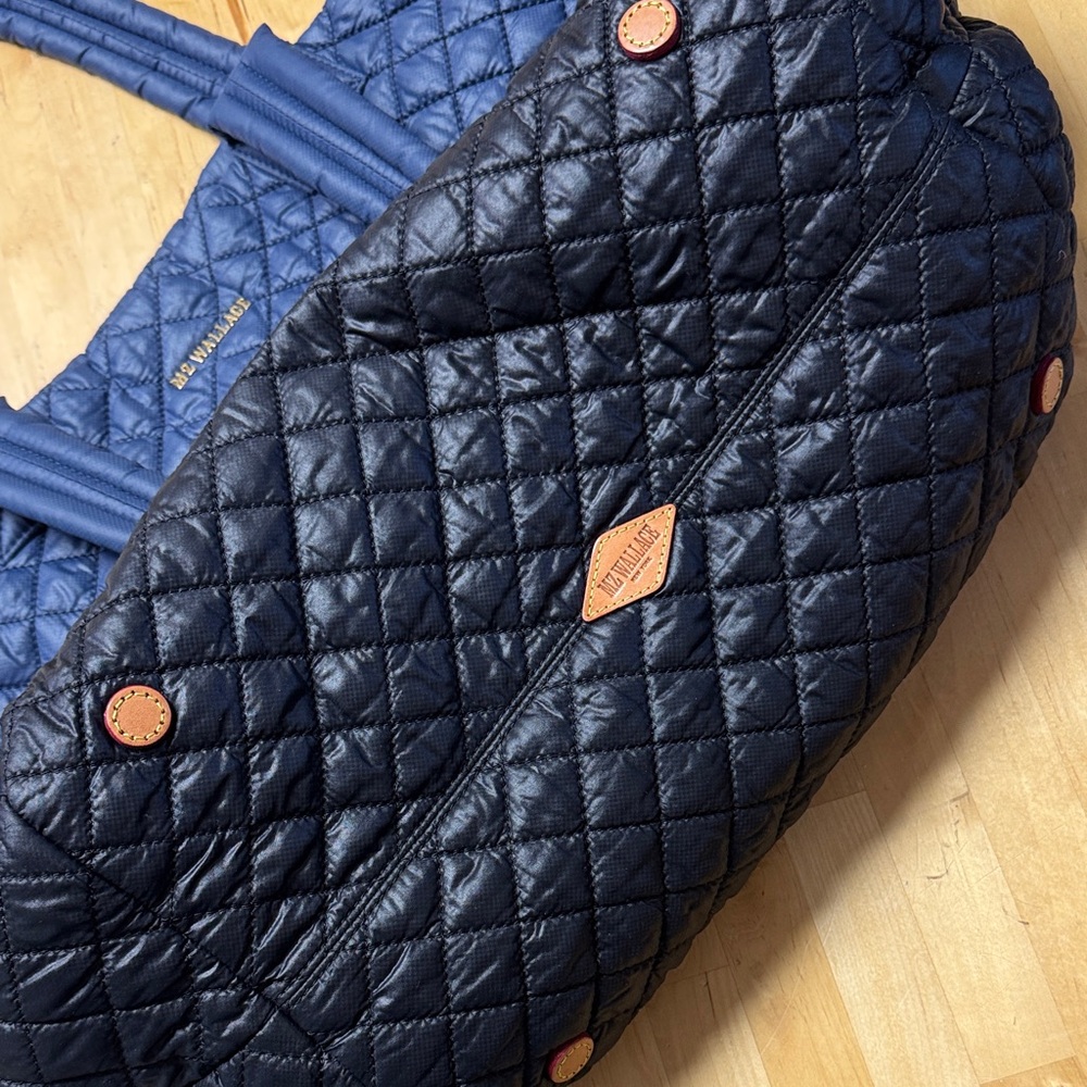 MZ Wallace Quilted Navy and Black Two-Tone Tote Bag - Picture 5 of 11